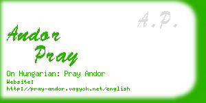 andor pray business card